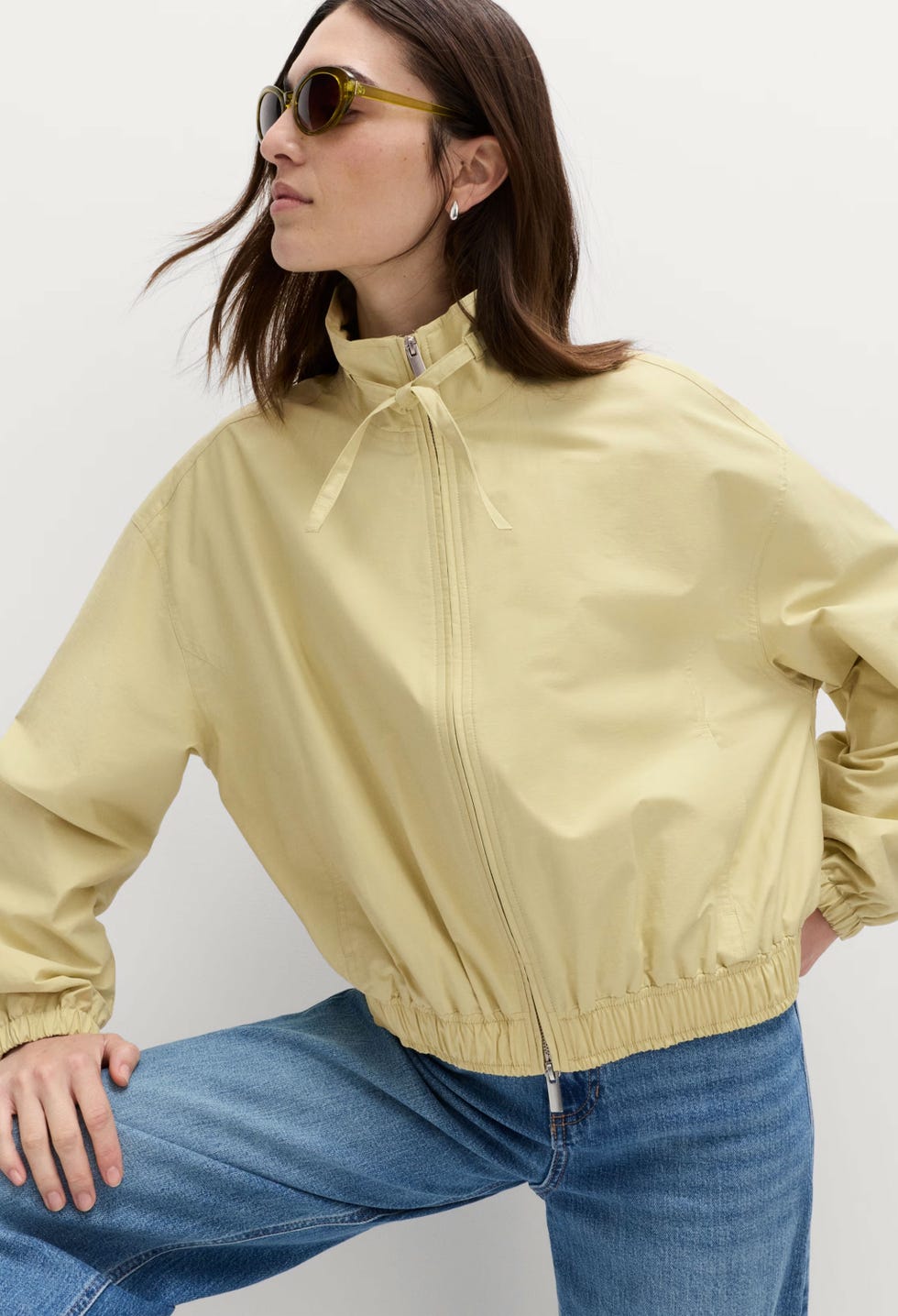 ms lime green funnel neck jacket