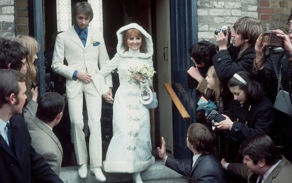 The wedding of singer Lulu and Maurice Gibb at Gerrard's Cross Church, London, UK in 1967