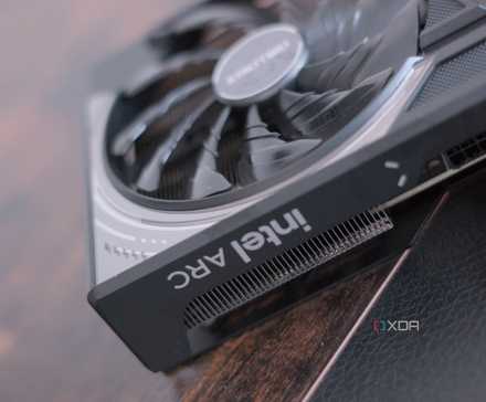 An image of the ASRock Arc B570 Challenger featuring Intel Arc branding.