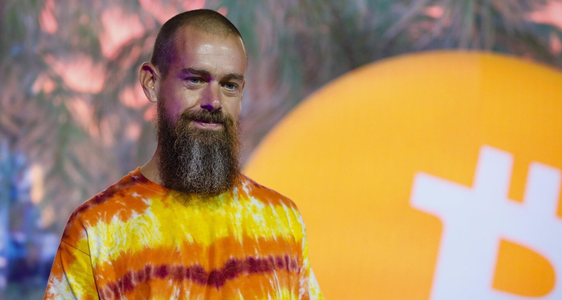Jack Dorsey in a tie-dye shirt.