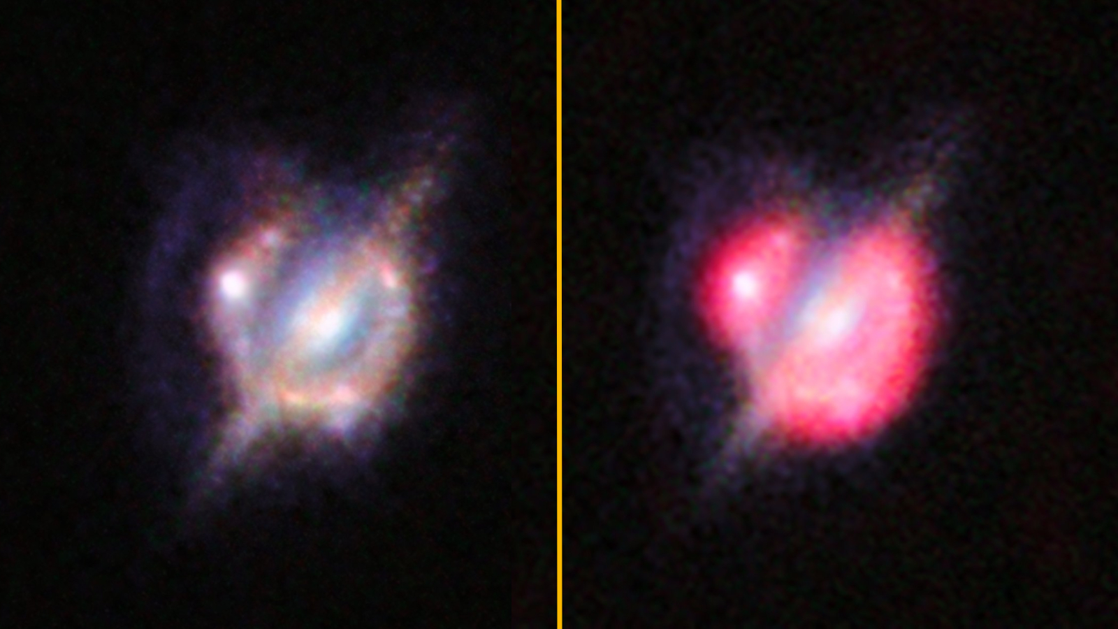 Side by side images of the Einstein ring from the study taken by different telescopes