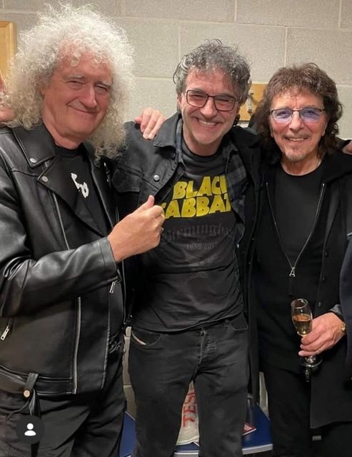 Supervet Noel Fitzpatrick with Queen guitarist Brian May and Tony Iommi from Black Sabbath