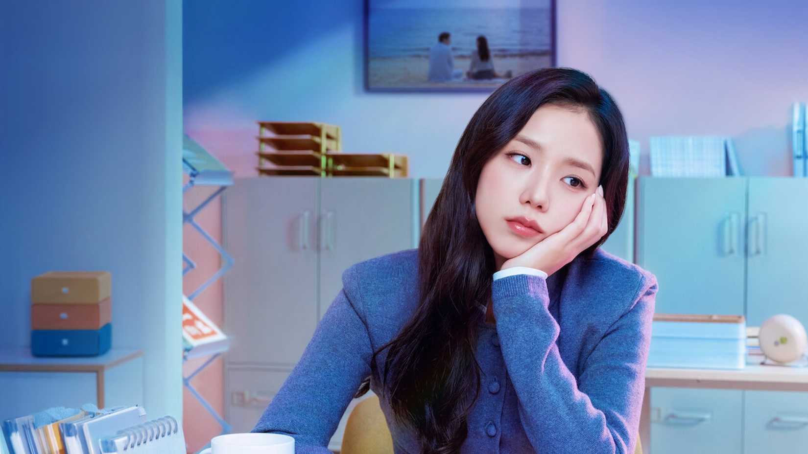 Jisoo resting her head in her hand in Netflix's 2026 K-Drama Boyfriend On Demand.