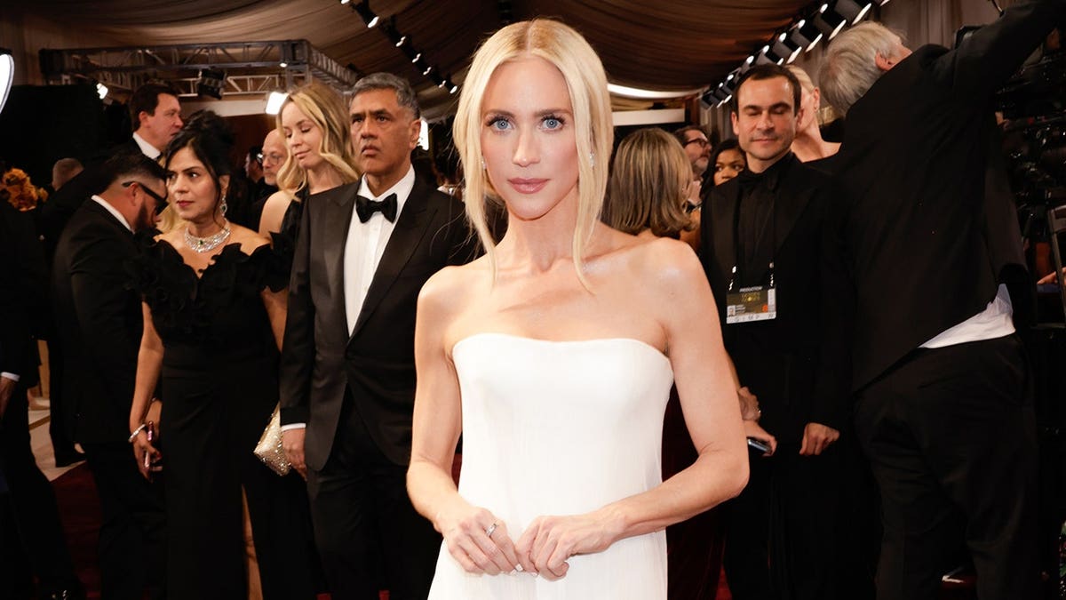 Brittany Snow posing on the red carpet at the Golden Globe Awards