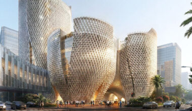 shimmering facades wrap büro ole scheeren's róng museum of art