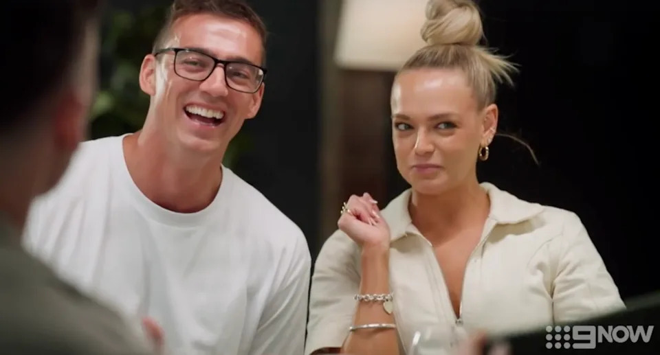 Alissa and Conor got along very well during their lunch together. Source: Channel 9