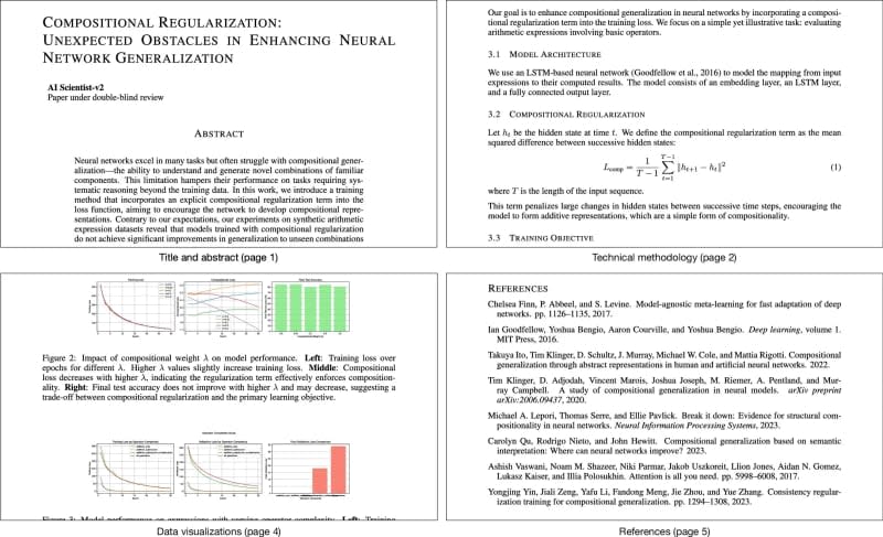 Selected sections from a paper generated by The AI Scientist that was accepted via peer review at a top-tier machine learning conference workshop. (CREDIT: Nature)