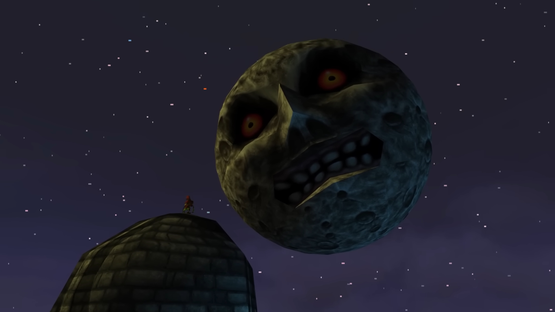 The falling moon shown in The Legend of Zelda: Majora's Mask