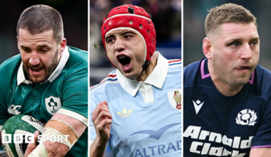 Stuart McCloskey, Louis Bielle-Biarrey and Finn Russell