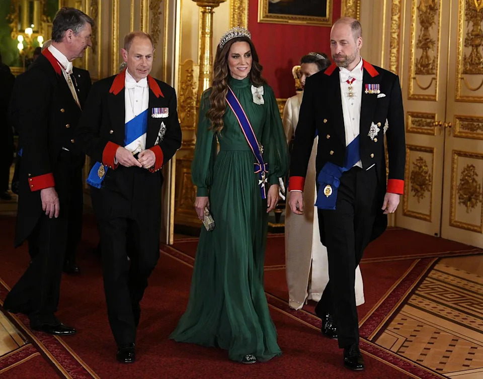 Sir Timothy Laurence, Prince Edward, Kate Middleton, and Prince William at the Nigerian state banquetCredit: Getty