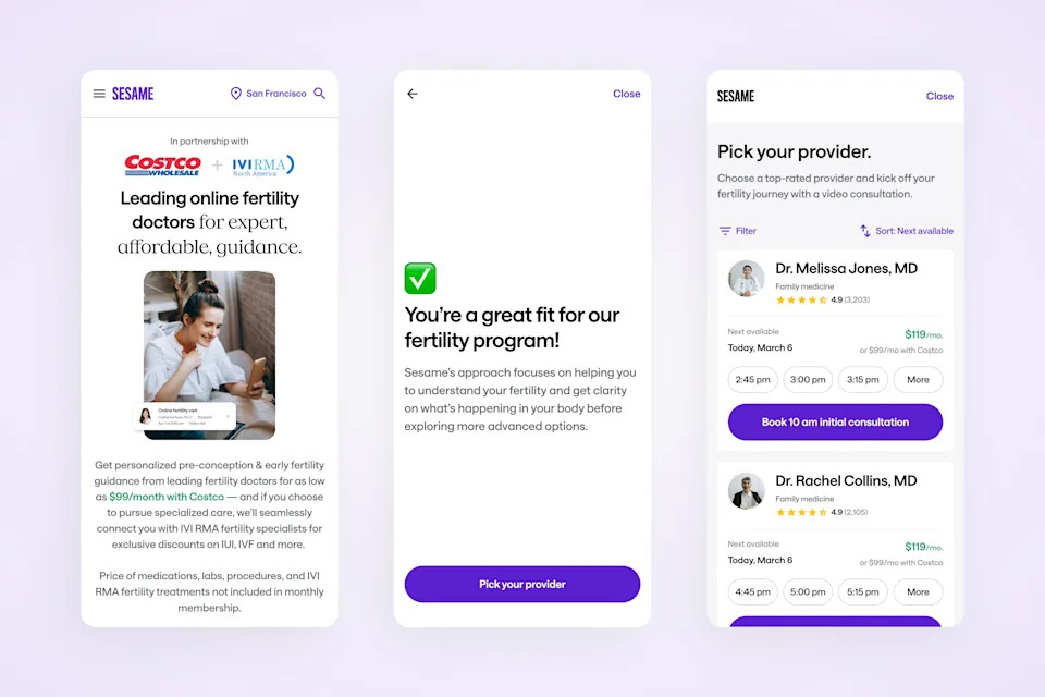 An example of using Sesame through the Costco and IVI RMA partnership