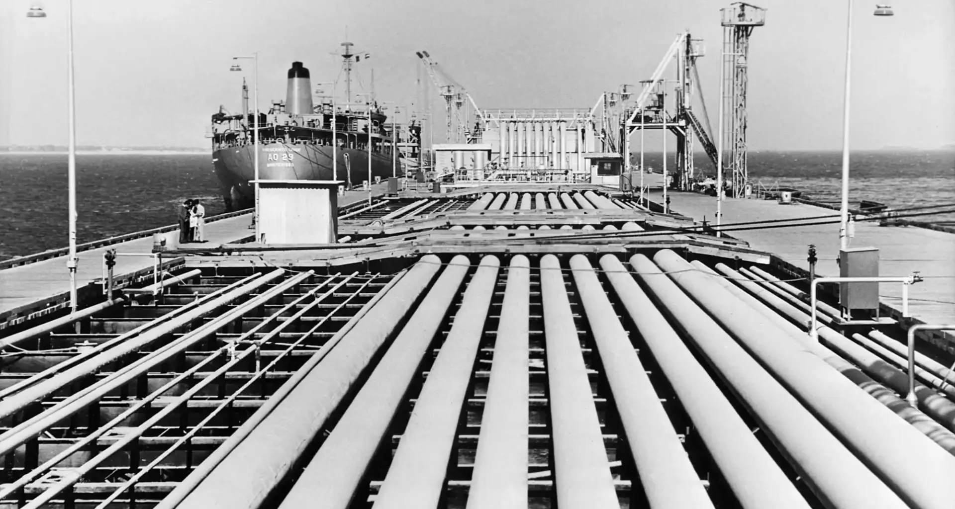 A photo dated Jan. 7, 1974, of one of the pumping stations at the petroleum port in Al Ahmadi, Kuwait.
