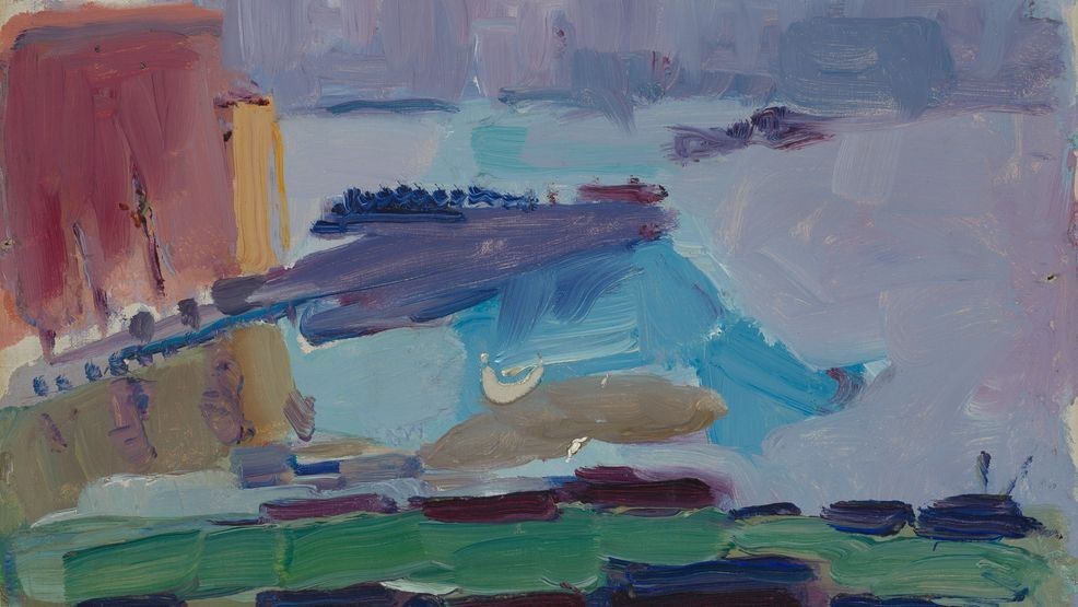 John Marin (1870–1953), Weehawken Sequence, by 1916, oil on canvas board. Collection of Charles Butt.