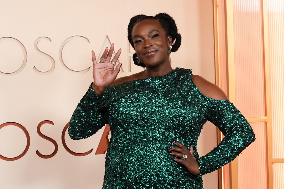 Wunmi Mosaku arrives at the Oscars on Sunday at the Dolby Theatre in Los Angeles (Gregory Bull/AP)