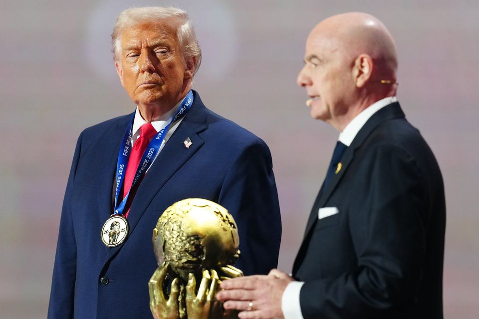 US President Donald Trump with Fifa president Gianni Infantino