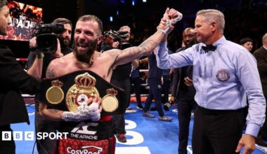 Anthony Cacace with the WBA title