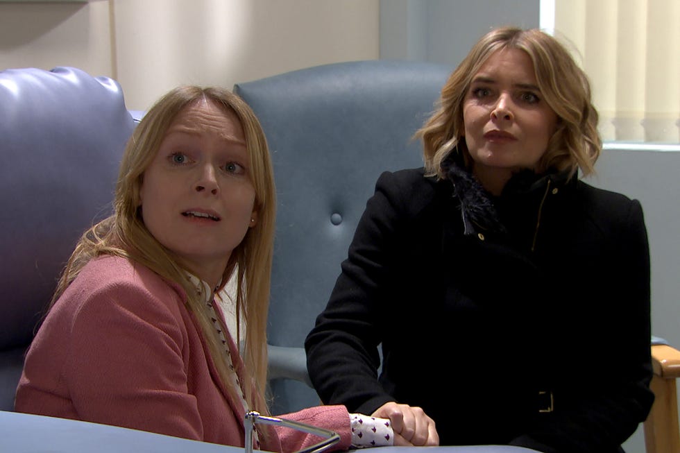 Vanessa Woodfield and Charity Dingle in Emmerdale vanessa woodfield and charity dingle in emmerdale