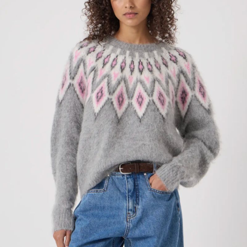 Hush , Brushed Fair Isle Mohair Blend Sweater