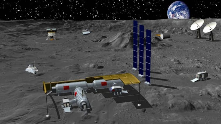 The International Lunar Research Station is a planned lunar base led by China and Russia.
