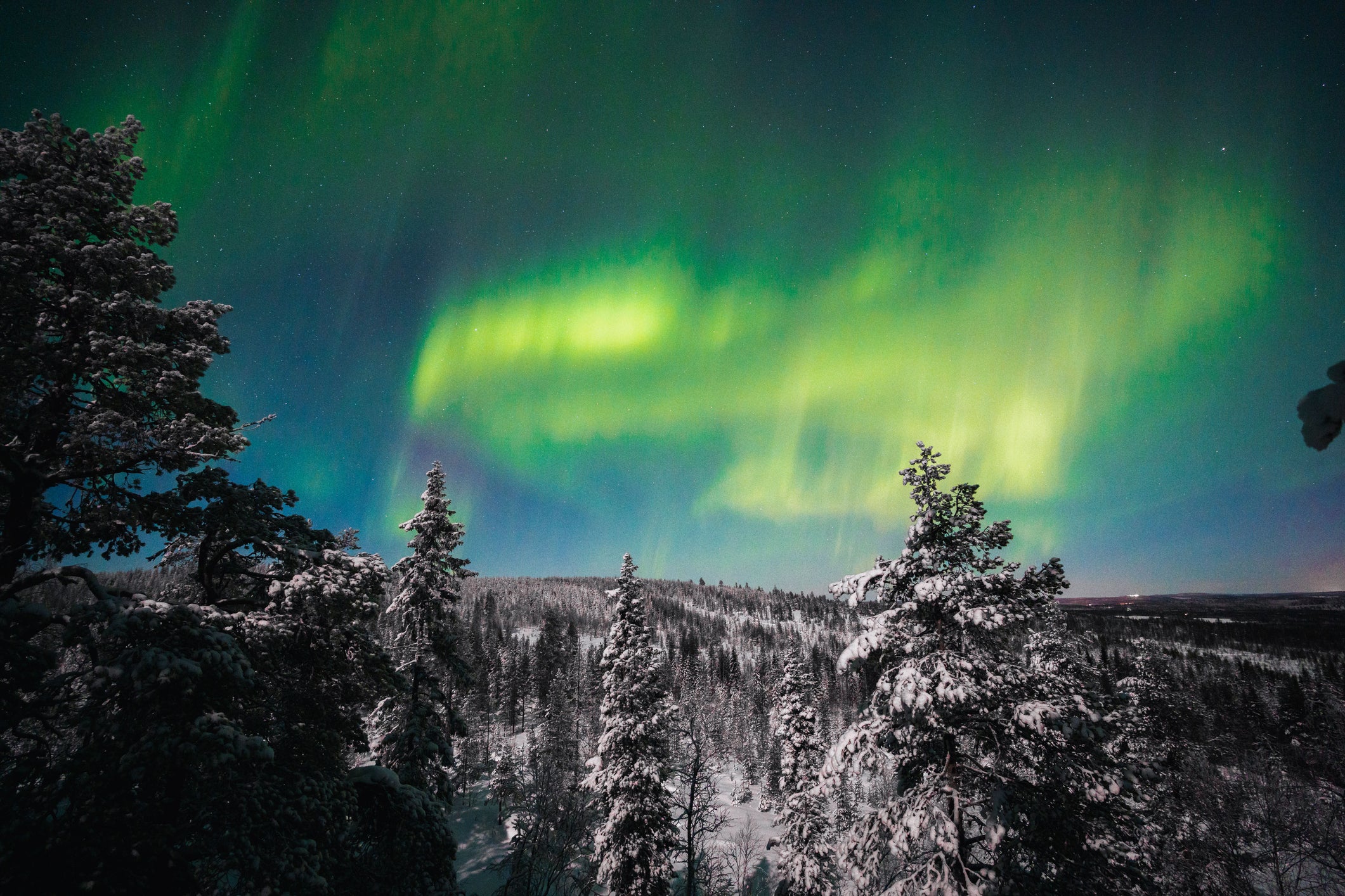 Northern lights in Rovaniemi, Finnish Lapland