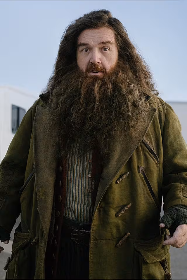 Nick Frost in character as Rubeus Hagrid in the Harry Potter TV series