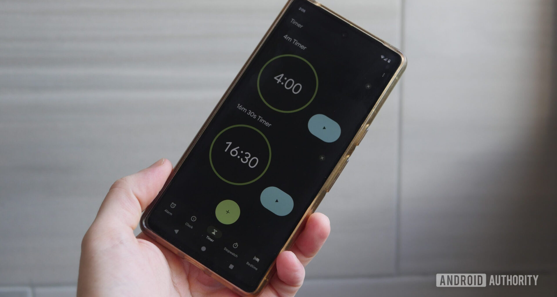 Choosing a timer in the Google Clock app