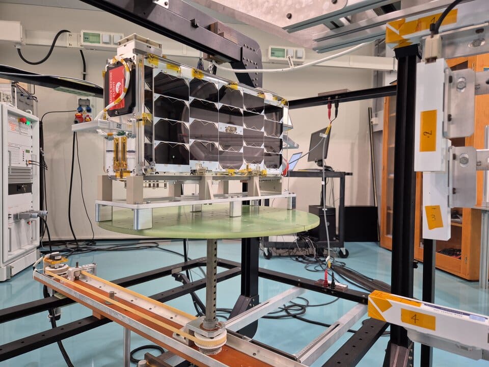 Four infrared imaging Hellenic Fire System satellites dedicated to detecting and monitoring wildfires across Greece