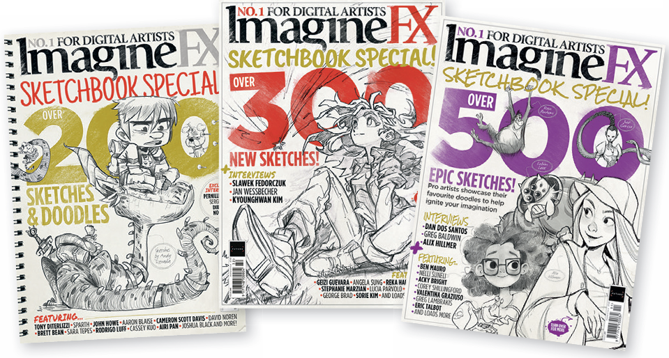ImagineFX covers for sketchbook specials