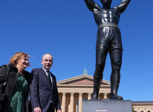 Micheál Martin scales Rocky Steps — but no victory pose before Trump talks - The Journal
