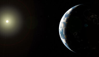 An artist’s impression of a planetary system around a slightly hotter star than our Sun. Image credit: Gillis Lowry.