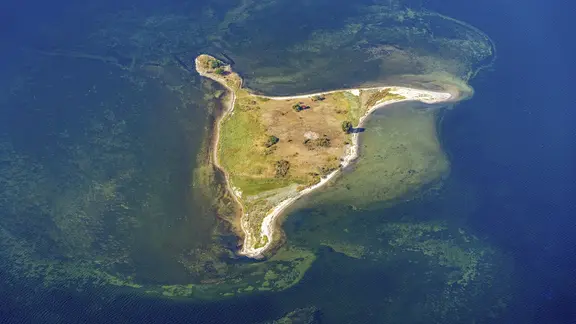 Die kleine unbewohnte Vogelschutzinsel Walfisch in der Wismarbucht. | IMAGO/Imagebroker Die kleine unbewohnte Insel Walfisch in der Wismarbucht.
