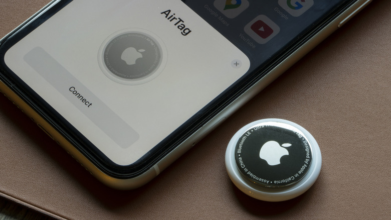 airtag being connected to an iPhone