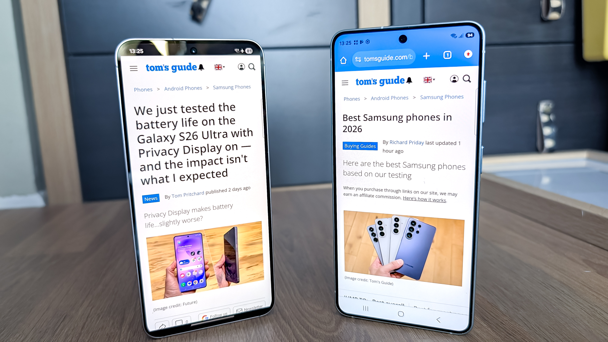 samsung galaxy s26 vs galaxy s25 side by side comparisson shots