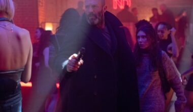 Jason Statham showcasing intense action scenes in his latest thriller film