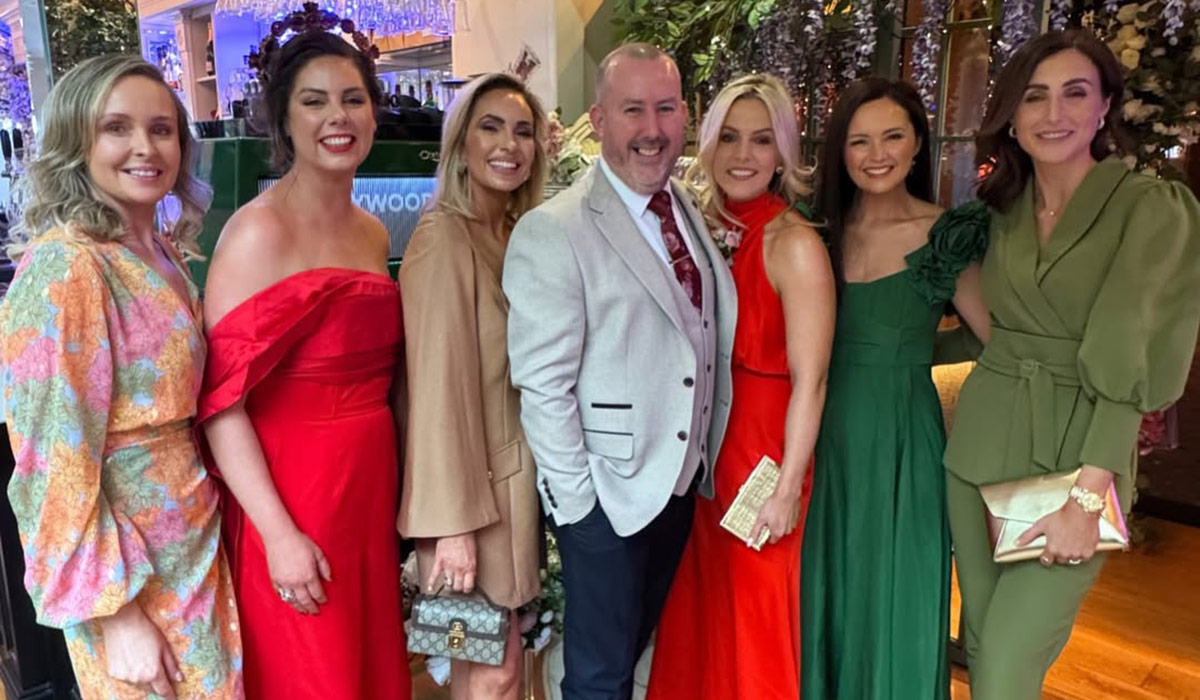 Jennifer Wrynne and friends with groom Kieran O'Malley. Pic: Jennifer Wrynne / Instagram