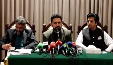 khber pakhtunkhwa chief minister sohail afridi addresses a press conference in peshawar alongside information adviser shafee jan and economic adviser muzammil aslam on sunday photo express