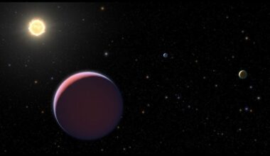 This artist's illustration shows Kepler-51d orbiting its Sun-like star about 2,600 light-years away. The exoplanet is a super-puff planet, an odd type of world with extremely low densities. It's unclear how these types of planets form, and new research uses JWST observations to try to understand them. Unfortunately, the exoplanet's thick haze poses a challenge. Image Credit: NASA, ESA, and L. Hustak, J. Olmsted, D. Player and F. Summers (STScI).
