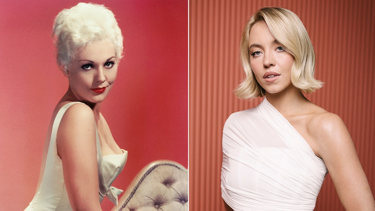 Kim Novak, Sydney Sweeney in white