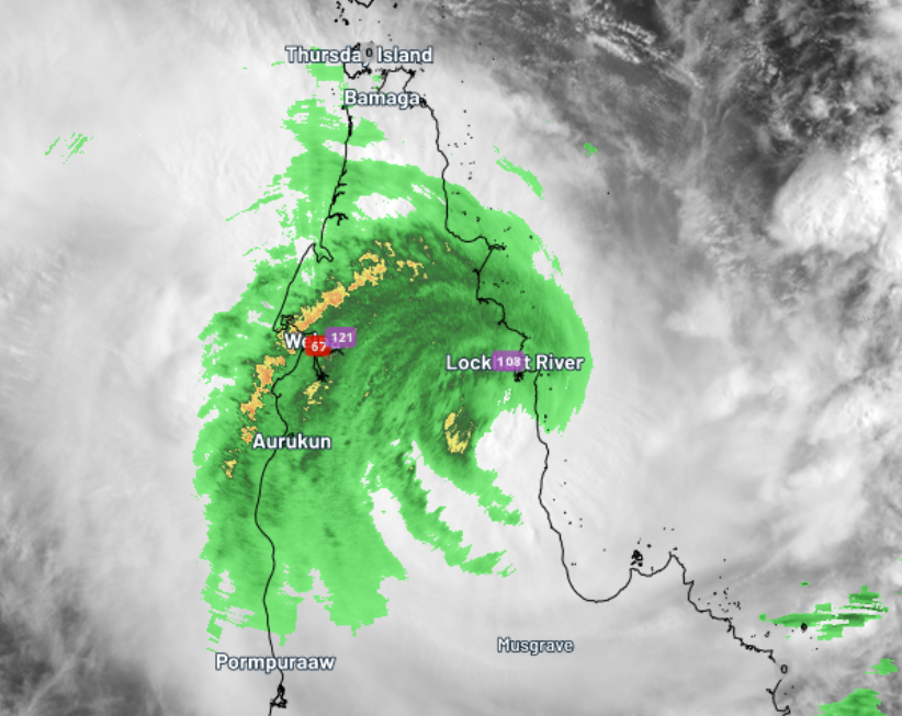 A map of rainfall from a cyclone over north qld