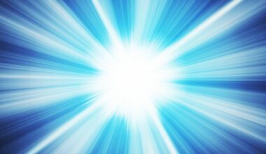bright burst of white light on blue background