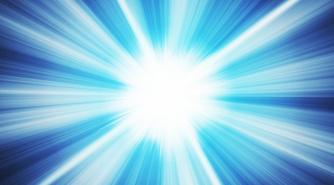 bright burst of white light on blue background
