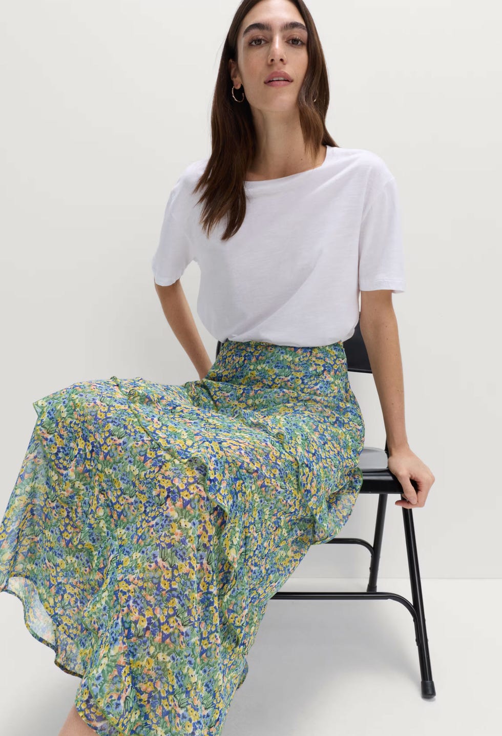 ms floral ruffle skirt