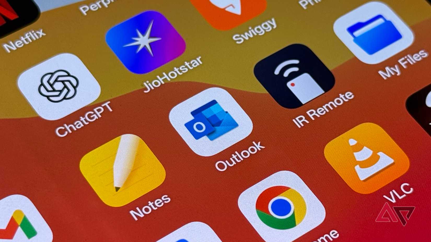 Outlook app on an Android phone's home screen