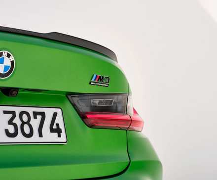 2025 BMW M3 Sedan Green Taillight and Badging