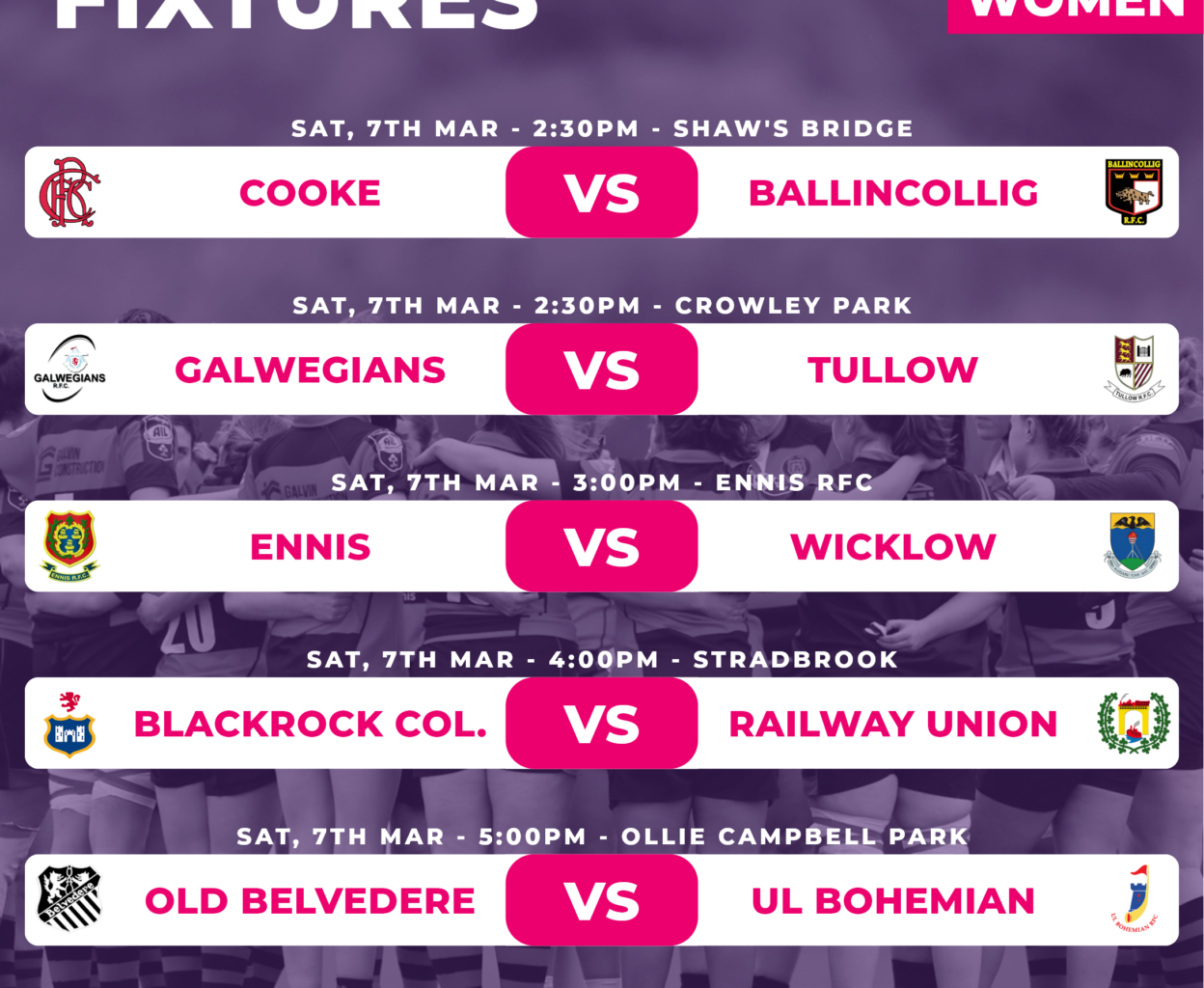 Irish Rugby | Energia All-Ireland League Fixtures This Weekend