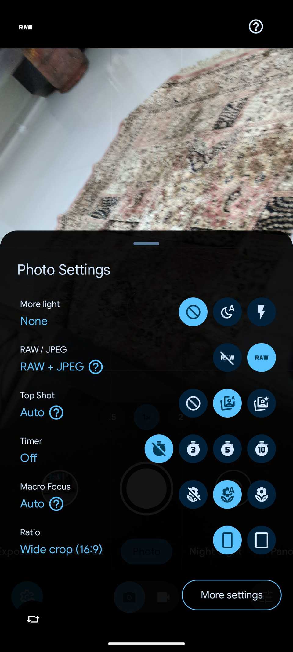 Pixel camera macro mode