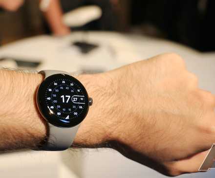 Google Pixel Watch on an arm.