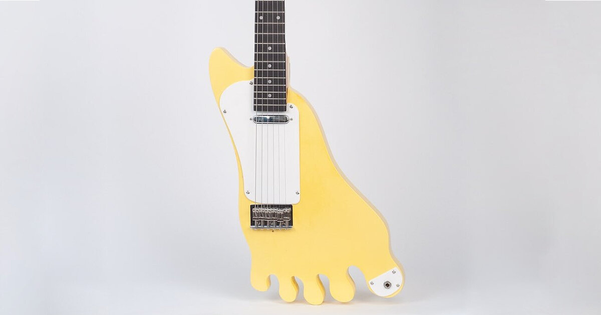 electric guitars by jacques averna take playful, familiar forms