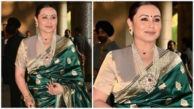 Rani Mukerji attends Eka Lakhani's wedding reception.