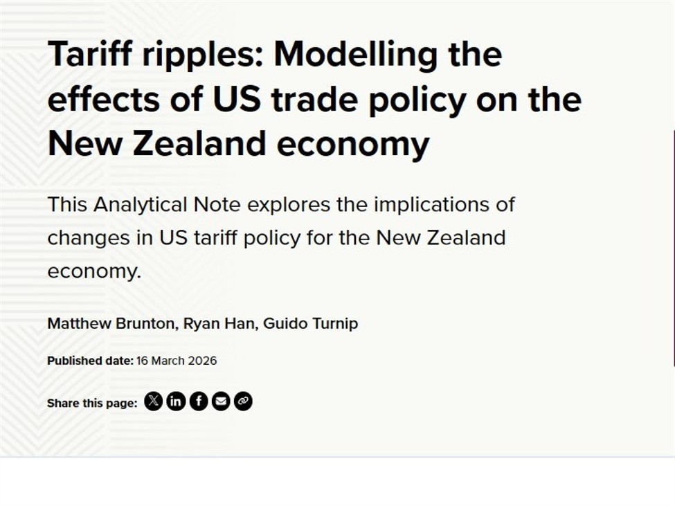 Reserve Bank of New Zealand (RBNZ) says U.S. tariffs may ease inflation short term